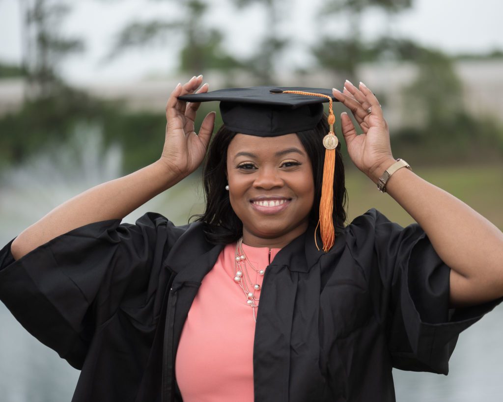 Lone star college cap and gown photo of black nursing student college graduation picture ideas